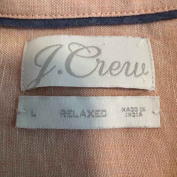 J Crew Top Womens Large Peach Baird Mcnutt Irish Linen Relaxed Coastal Preppy - Picture 8 of 11